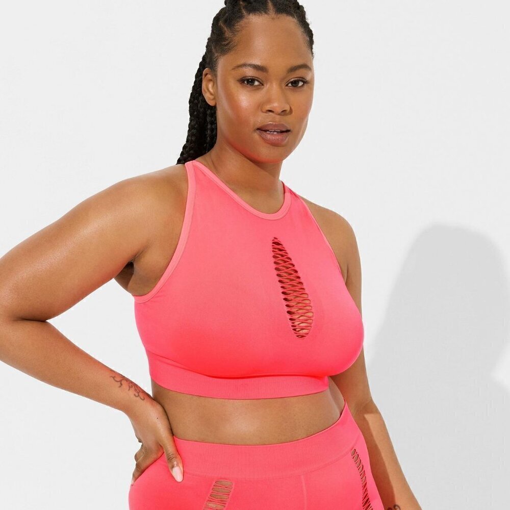 Torrid - XO Seamless High Neck Bralette in Neon Blush